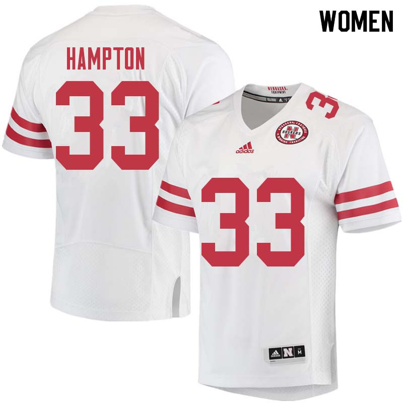 Women #33 Willie Hampton Nebraska Cornhuskers College Football Jerseys Sale-White